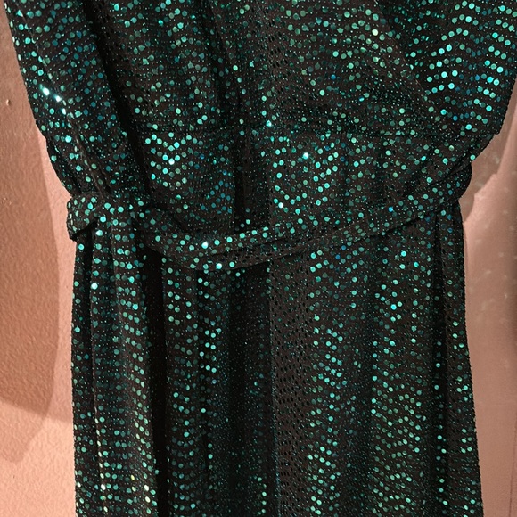 JM Studio teal Sparkle faux wrap dress . Size 12. NWT - Picture 7 of 10